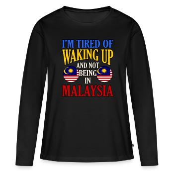 Malaysia - Frauen Premium Bio Langarmshirt - Schwarz - Vorne - Julia (174cm)
