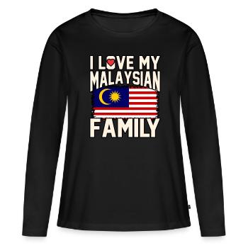 Malaysia - Frauen Premium Bio Langarmshirt - Schwarz - Vorne - Julia (174cm)