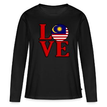 Malaysia - Frauen Premium Bio Langarmshirt - Schwarz - Vorne - Julia (174cm)