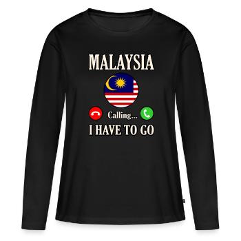 Malaysia - Frauen Premium Bio Langarmshirt - Schwarz - Vorne - Julia (174cm)