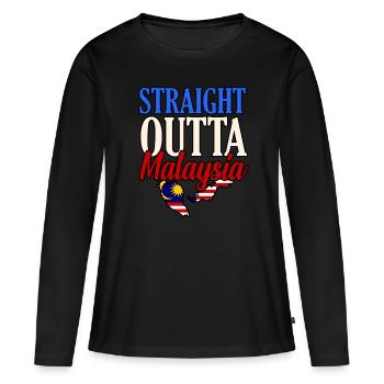 Malaysia - Frauen Premium Bio Langarmshirt - Schwarz - Vorne - Julia (174cm)