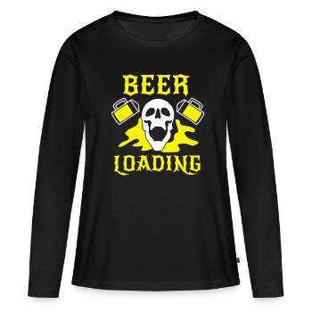 Bière Bière Bière Boire de la bière Alcohol Party - T-shirt manches longues Premium bio Femme - noir - Devant - Julia (174cm)