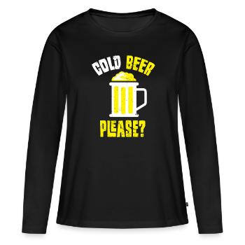 Bière Bière Bière Boire de la bière Alcohol Party - T-shirt manches longues Premium bio Femme - noir - Devant - Julia (174cm)