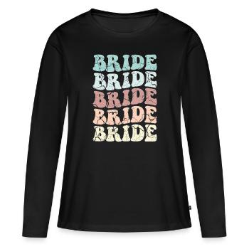 Bride Retro - JGA Gruppenshirt für die Braut - Frauen Premium Bio Langarmshirt - Schwarz - Vorne - Julia (174cm)