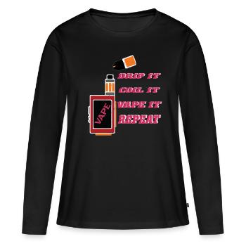 E-Zigaretten E-Shisha Rauchen Dampfen Liquid - Frauen Premium Bio Langarmshirt - Schwarz - Vorne - Julia (174cm)
