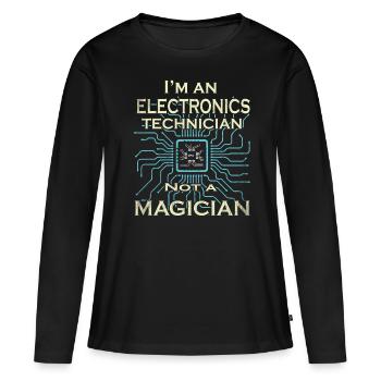 Electric Electrician Eloktronics Electric Power Electrics - Women's Premium Organic Long Sleeve Shirt - black - Front - Julia (174cm)