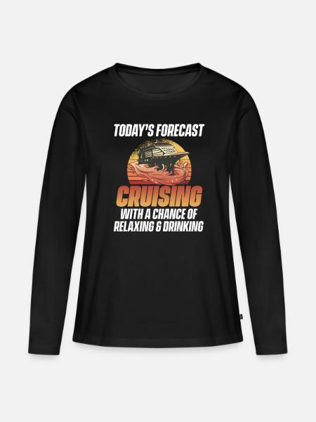 Cruising Vacation - Cruise Ship - Frauen Premium Bio Langarmshirt - Schwarz
