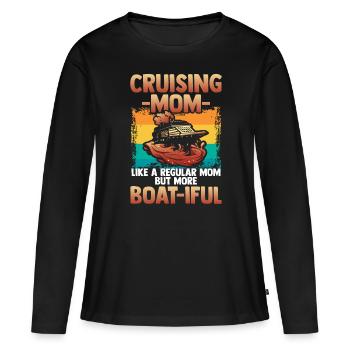 Cruising Vacation Mom - Cruise Ship - Frauen Premium Bio Langarmshirt - Schwarz - Vorne - Julia (174cm)