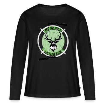 Chasseur Chasse Chasse Chasse Fusil de Tir - T-shirt manches longues Premium bio Femme - noir - Devant - Julia (174cm)