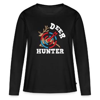 Chasseur Chasse Chasse Chasse Fusil de Tir - T-shirt manches longues Premium bio Femme - noir - Devant - Julia (174cm)