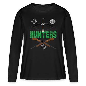 Chasseur Chasse Chasse Chasse Fusil de Tir - T-shirt manches longues Premium bio Femme - noir - Devant - Julia (174cm)