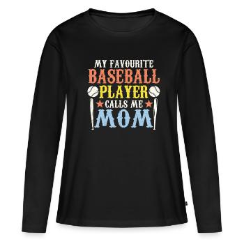 Baseball Baseball Bat Joueur de baseball - T-shirt manches longues Premium bio Femme - noir - Devant - Julia (174cm)
