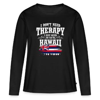 Hawaï - T-shirt manches longues Premium bio Femme - noir - Devant - Julia (174cm)