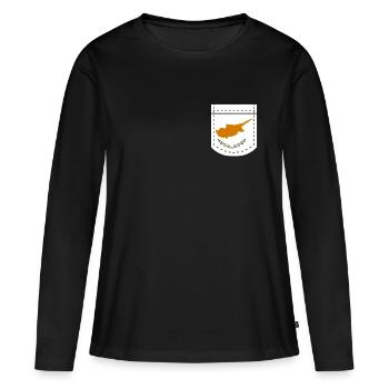 Chypre - T-shirt manches longues Premium bio Femme - noir - Devant - Julia (174cm)