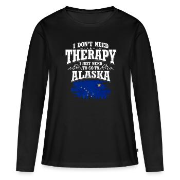 Alaska - T-shirt manches longues Premium bio Femme - noir - Devant - Julia (174cm)