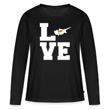 Chypre - T-shirt manches longues Premium bio Femme - noir - Devant - Julia (174cm)