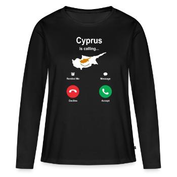 Chypre - T-shirt manches longues Premium bio Femme - noir - Devant - Julia (174cm)
