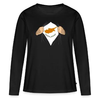 Chypre - T-shirt manches longues Premium bio Femme - noir - Devant - Julia (174cm)
