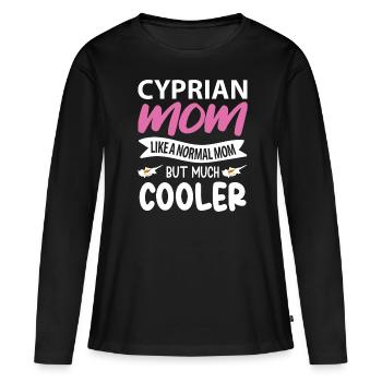 Chypre - T-shirt manches longues Premium bio Femme - noir - Devant - Julia (174cm)