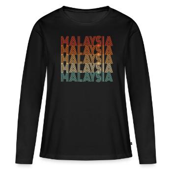 Malaysia - Frauen Premium Bio Langarmshirt - Schwarz - Vorne - Julia (174cm)