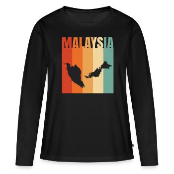 Malaysia - Frauen Premium Bio Langarmshirt - Schwarz - Vorne - Julia (174cm)