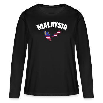 Malaysia - Frauen Premium Bio Langarmshirt - Schwarz - Vorne - Julia (174cm)
