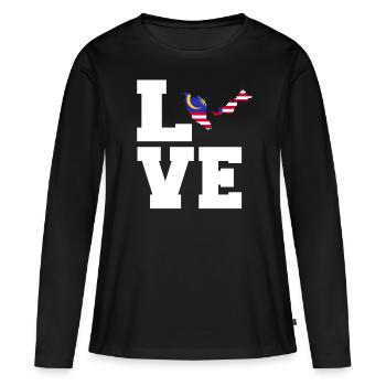 Malaysia - Frauen Premium Bio Langarmshirt - Schwarz - Vorne - Julia (174cm)