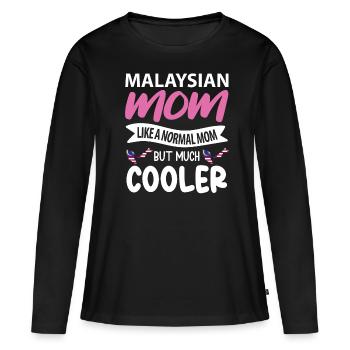 Malaysia - Frauen Premium Bio Langarmshirt - Schwarz - Vorne - Julia (174cm)