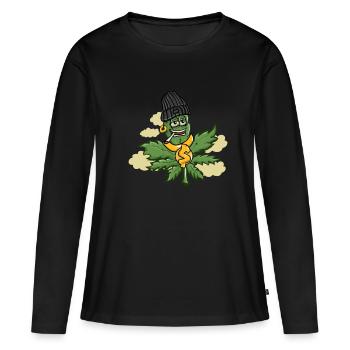 Cannabis - T-shirt manches longues Premium bio Femme - noir - Devant - Julia (174cm)