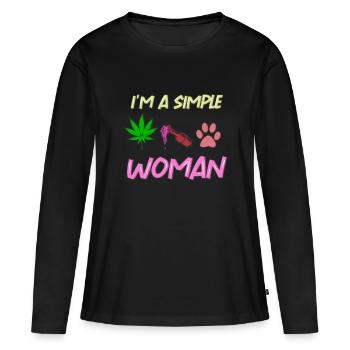 Cannabis - T-shirt manches longues Premium bio Femme - noir - Devant - Julia (174cm)