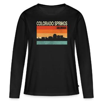 Colorado Springs - T-shirt manches longues Premium bio Femme - noir - Devant - Julia (174cm)