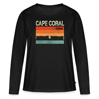 Cape Coral Floride - T-shirt manches longues Premium bio Femme - noir - Devant - Julia (174cm)