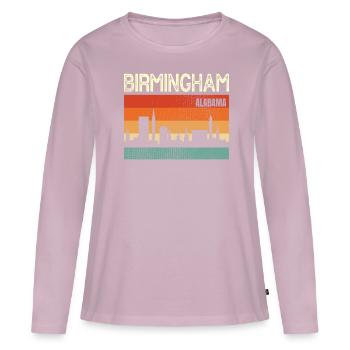 Birmingham, Alabama - Frauen Premium Bio Langarmshirt - Altrosa - Vorne - Julia (174cm)