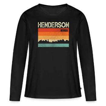 Henderson Nevada - T-shirt manches longues Premium bio Femme - noir - Devant - Julia (174cm)