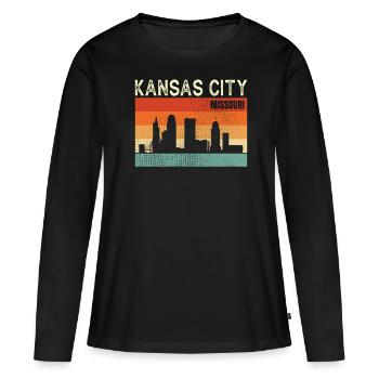 Toledo ( Ohio) - T-shirt manches longues Premium bio Femme - noir - Devant - Julia (174cm)