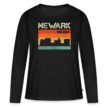 Newark, New Jersey - T-shirt manches longues Premium bio Femme - noir - Devant - Julia (174cm)
