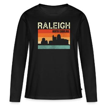 Raleigh Caroline du Nord - T-shirt manches longues Premium bio Femme - noir - Devant - Julia (174cm)