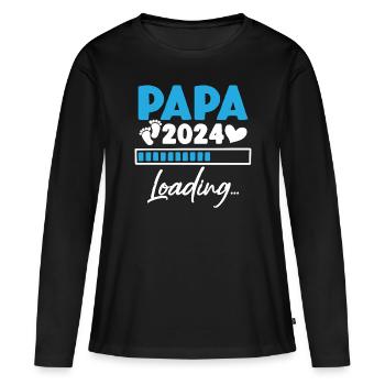 Dad 2024 Loading Announces Pregnancy Future Dad - Women's Premium Organic Long Sleeve Shirt - black - Front - Julia (174cm)