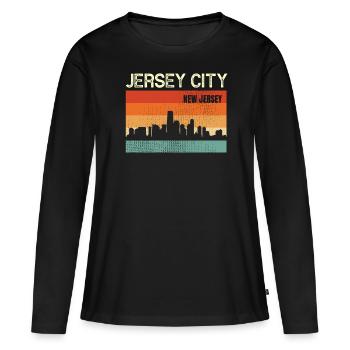 Jersey City New Jersey - T-shirt manches longues Premium bio Femme - noir - Devant - Julia (174cm)
