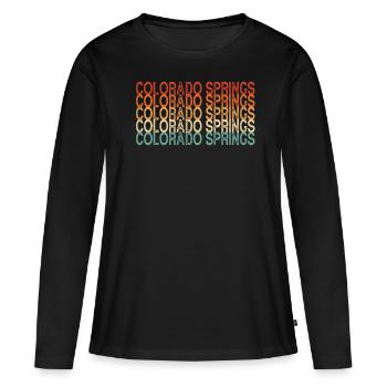Colorado Springs - T-shirt manches longues Premium bio Femme - noir - Devant - Julia (174cm)