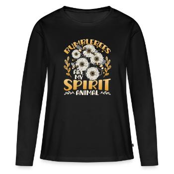 Les bourdons sont mon animal spirituel Bumblebee - T-shirt manches longues Premium bio Femme - noir - Devant - Julia (174cm)
