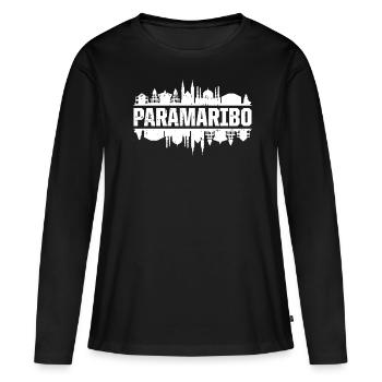 Horizon de Paramaribo - T-shirt manches longues Premium bio Femme - noir - Devant - Julia (174cm)