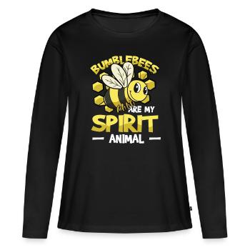 Les bourdons sont mon animal spirituel Bumblebee - T-shirt manches longues Premium bio Femme - noir - Devant - Julia (174cm)