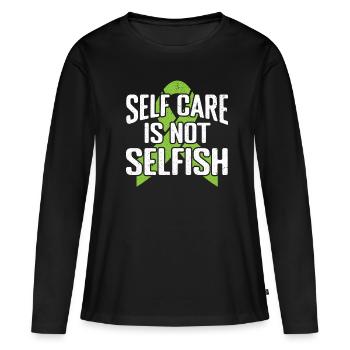 Yoga de méditation auto-guérisseur - T-shirt manches longues Premium bio Femme - noir - Devant - Julia (174cm)
