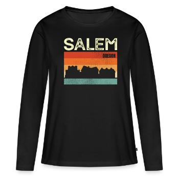 Vente - T-shirt manches longues Premium bio Femme - noir - Devant - Julia (174cm)