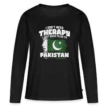 Pakistan - T-shirt manches longues Premium bio Femme - noir - Devant - Julia (174cm)