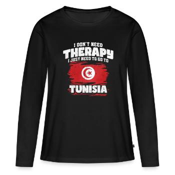 Tunisie - T-shirt manches longues Premium bio Femme - noir - Devant - Julia (174cm)