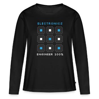 Electrical Engineer Electrical Engineer Electrical Engineering - Women's Premium Organic Long Sleeve Shirt - black - Front - Julia (174cm)
