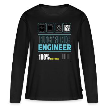 Electrical Engineer Electrical Engineer Electrical Engineering - Women's Premium Organic Long Sleeve Shirt - black - Front - Julia (174cm)