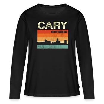 Porter - T-shirt manches longues Premium bio Femme - noir - Devant - Julia (174cm)